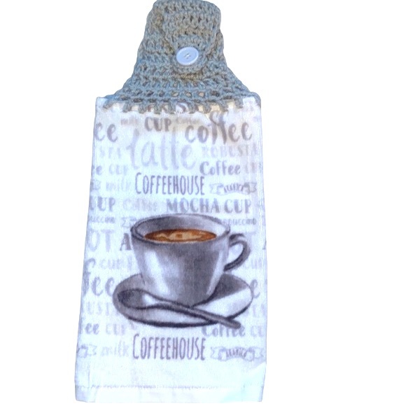 Relisted HAND CRAFTED Coffee House Hanging Kitchen or Bathroom Hand Towels - Picture 5 of 8